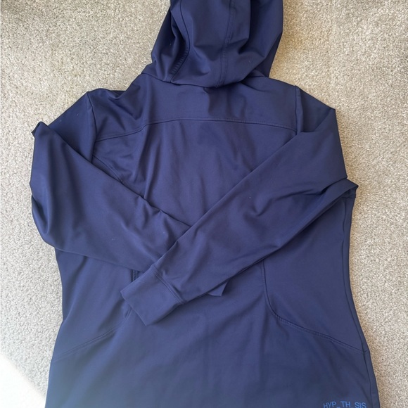 Hypothesis Scrub Hooded Softshell Jacket in Navy with Bright Blue Trim unisex - Picture 5 of 5